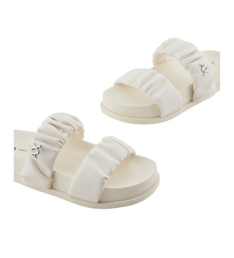 Armani Exchange Witte platte sandalen