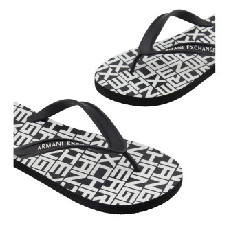 Armani Exchange Flip-flops logo black, white