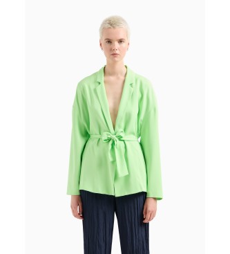 Armani Exchange Deconstructed blazer with green drop shoulder