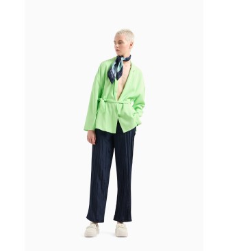 Armani Exchange Deconstructed blazer with green drop shoulder