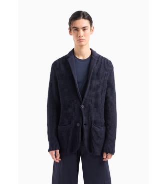 Armani Exchange Navy knitted jacket