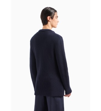 Armani Exchange Navy knitted jacket