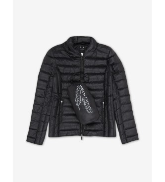 Armani Exchange Quilted zipped jacket black