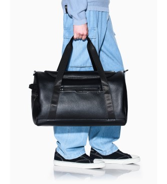 Armani Exchange Canvas bag made of black coated material