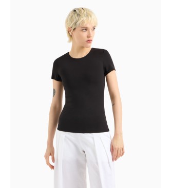 A|X Armani Exchange Aansluitend T-shirt van elastisch gebreid Essential Logo Signature zwart