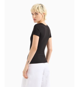 A|X Armani Exchange Aansluitend T-shirt van elastisch gebreid Essential Logo Signature zwart