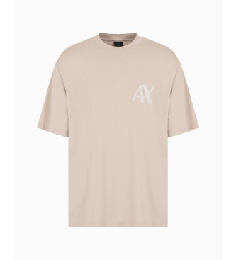 Armani Exchange Ciężki beżowy T-shirt