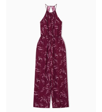 A|X Armani Exchange Burgundy chiffon jumpsuit