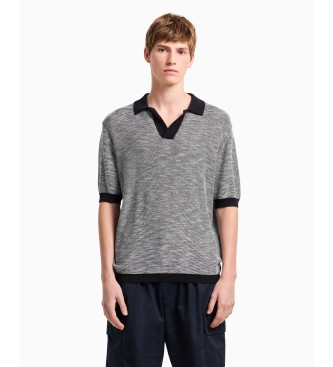 Armani Exchange Polo jacquard blu navy