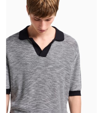 Armani Exchange Polo jacquard blu navy