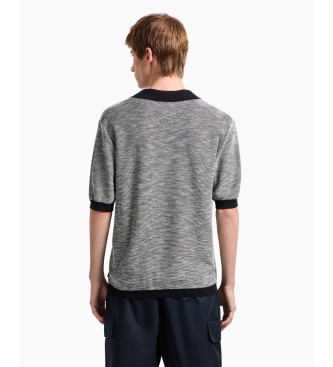 Armani Exchange Polo jacquard blu navy