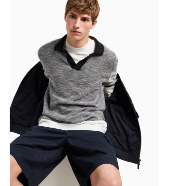 Armani Exchange Polo jacquard blu navy