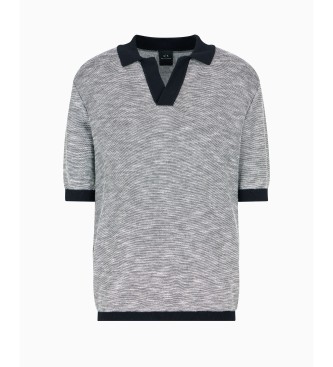 Armani Exchange Polo jacquard blu navy