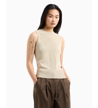 Armani Exchange Beige strapless top