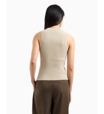 Armani Exchange Top senza spalline beige