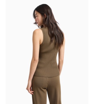 Armani Exchange Strapless top brown