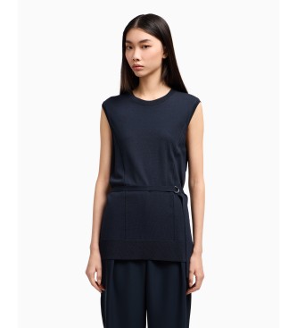 Armani Exchange Top in maglia blu navy