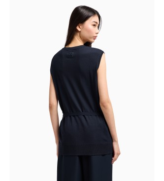 Armani Exchange Top in maglia blu navy