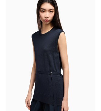 Armani Exchange Top in maglia blu navy