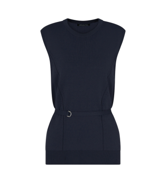 Armani Exchange Top in maglia blu navy
