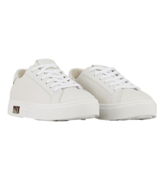 Armani Exchange Basic sneakers i lder hvid