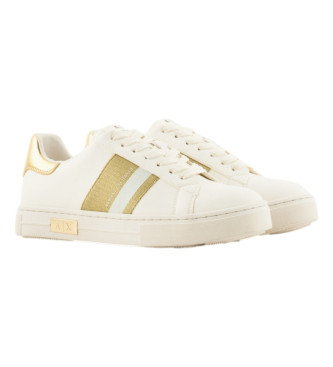 Armani Exchange Sneaker bicolore bianco e oro