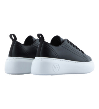 Armani Exchange Solid Leather Sneakers schwarz