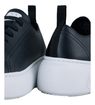 Armani Exchange Solid Leather Sneakers black