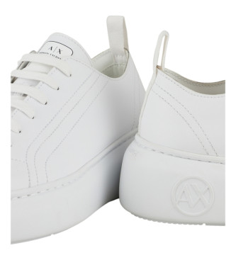 Armani Exchange Solid Leather Sneakers white