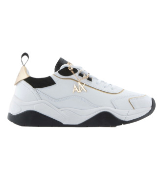 Armani Exchange White Smooth Leather Sneakers
