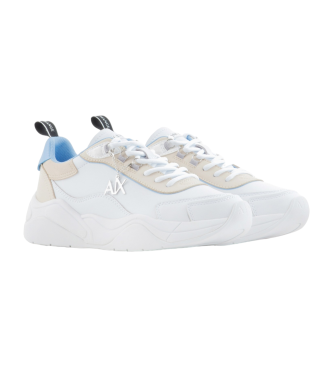 Armani Exchange Baskets en cuir blanc