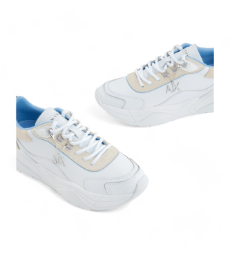 Armani Exchange White leather trainers