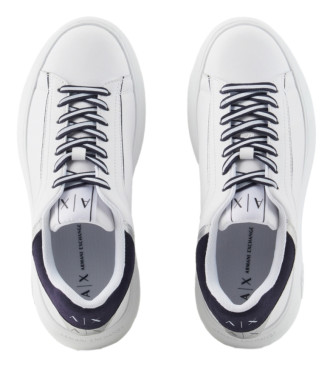 Armani Exchange Snake Leather Sneakers white