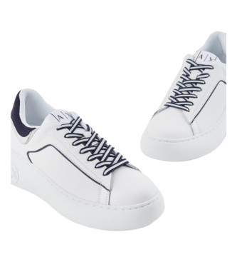Armani Exchange Snake Leather Sneakers white