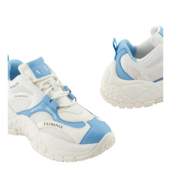 Armani Exchange Sapatos de neoprene branco, azul