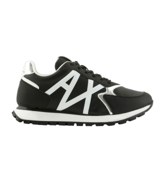 Armani Exchange Zwarte leren sportschoenen