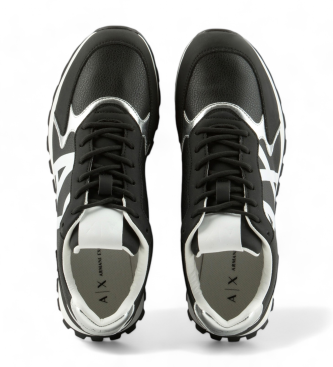 Armani Exchange Black leather trainers