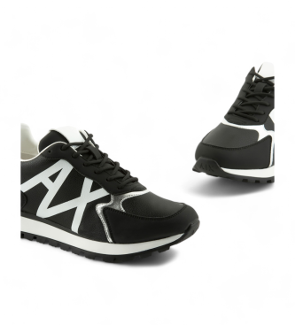 Armani Exchange Black leather trainers