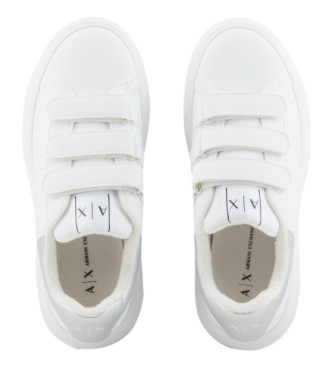 Armani Exchange Velcro slippers white