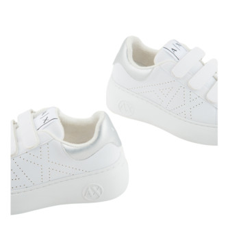 Armani Exchange Velcro slippers white
