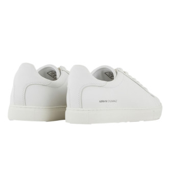 Armani Exchange Witte gladleren sneakers