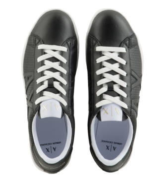 Armani Exchange Basic Leder Sneakers schwarz