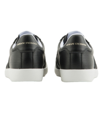 Armani Exchange Skórzane sneakersy Basic w kolorze czarnym