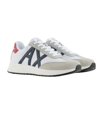 Armani Exchange White suede effect trainers