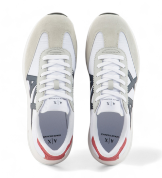 Armani Exchange White suede effect trainers