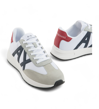 Armani Exchange White suede effect trainers