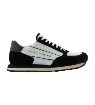 Armani Exchange Zapatillas de piel Lace Up blanco, negro