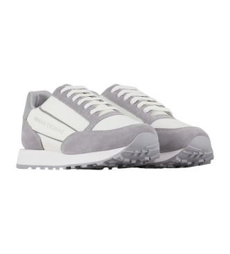 Armani Exchange Leren sportschoenen wit, grijs