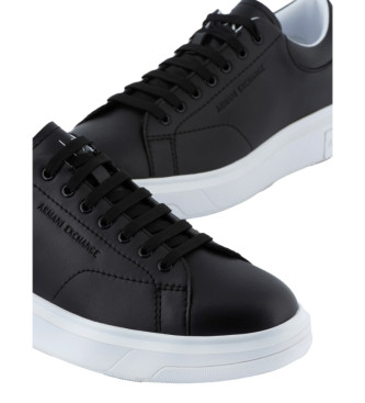 Armani Exchange Skórzane sneakersy Action w kolorze czarnym