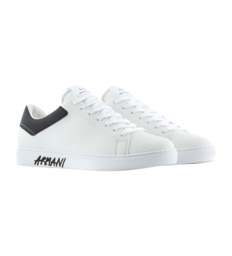 Armani Exchange White leather trainers